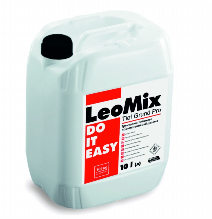 LeoMix Tief Grund Pro ГРУНТОВКА ГЛИБОКОГО ПРОНИКНЕННЯ ЗМІЦНЮЮЧА